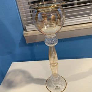 Vintage Zodax Egypt Hand Blown Candle Holder